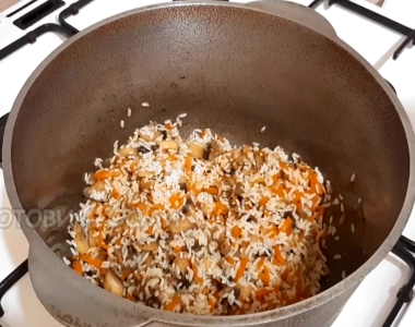 Готовим рис с грибами