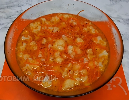 маринуем, цветная капуста по-корейски