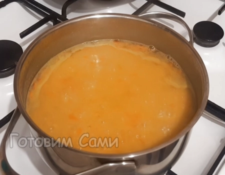 крем-суп из чечевицы с овощами