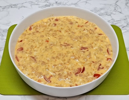 запеканка с курицей и ананасом, формируем
